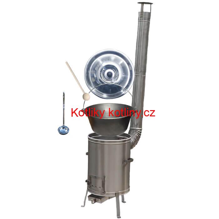 Litinový kotlík bez povrchové úpravy 10,8 L + Nerezová kotlina 33 LUX