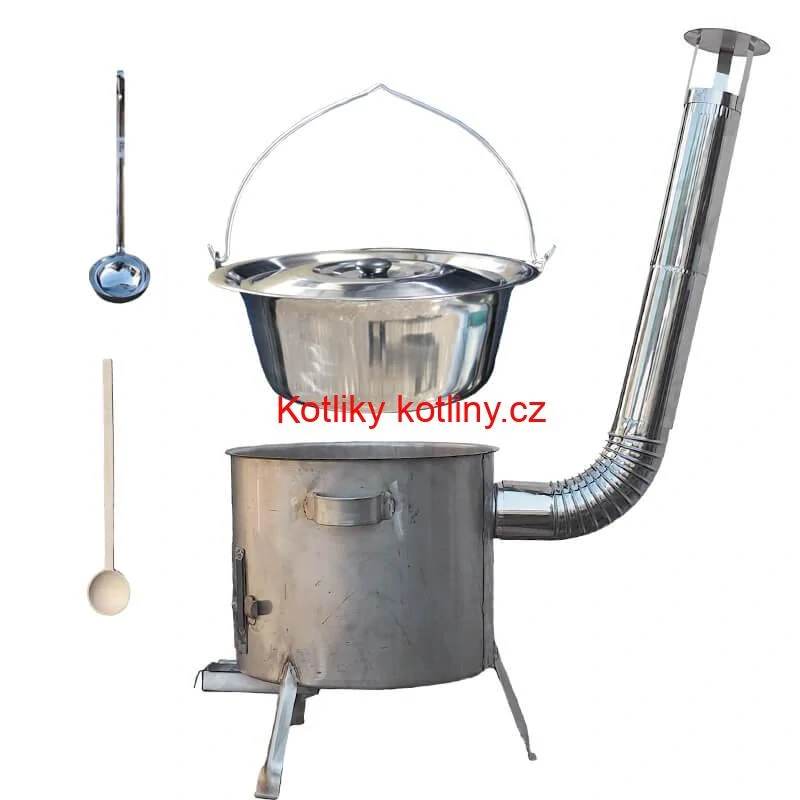 Nerezový kotlík 30 L (1,2 mm) INOX + nerezová kotlina 45 cm (1,5 mm) STRONG CLASSIC