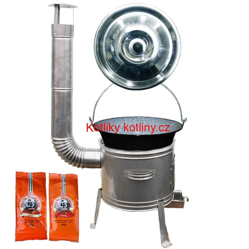 Smaltovaný kotlík 25 L + Nerezová kotlina 42 INOX + paprikový pepř na guláš - MIX 100 g