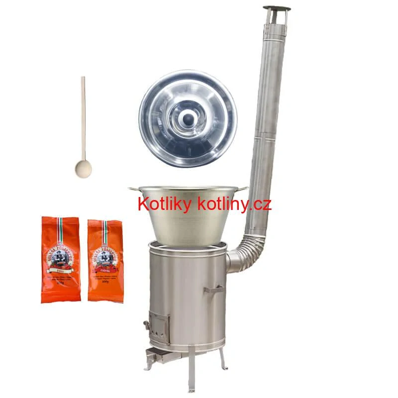 Nerezový kotel 40 L + nerezová kotlina 45 cm LUX + paprikové koření na guláš