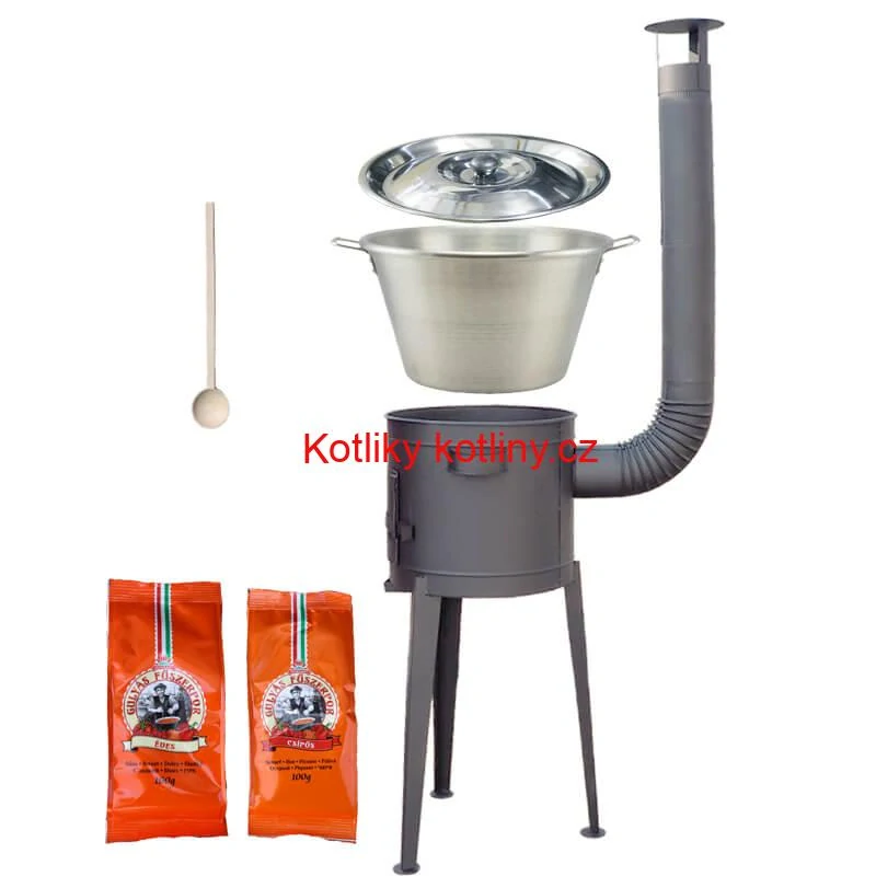 Nerezový kotel 40 L + vysoká kotlina 47 cm (1,5 mm) HODO Plus 600 + paprikové koření na guláš