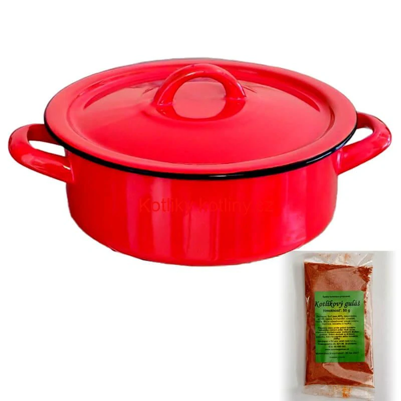 Smaltovaný kastrol poklicí COMBI 25 l + směs koření na kotlíkový guláš 50 g