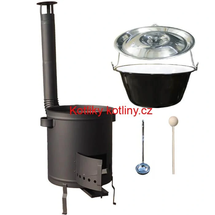 Smaltovaný kotlík 16 L (1,2 mm) + hrubostěnná (1,5 mm) a žáruvzdorná kotlina 39 PLUS 600