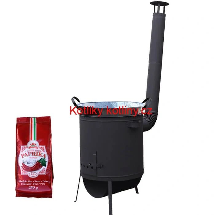 Zabijačkový smaltovaný kotel 100 L, žáruvzdorná kotlina 42 PLUS 600 4 MM + sladká paprika GURMÁN 250 g