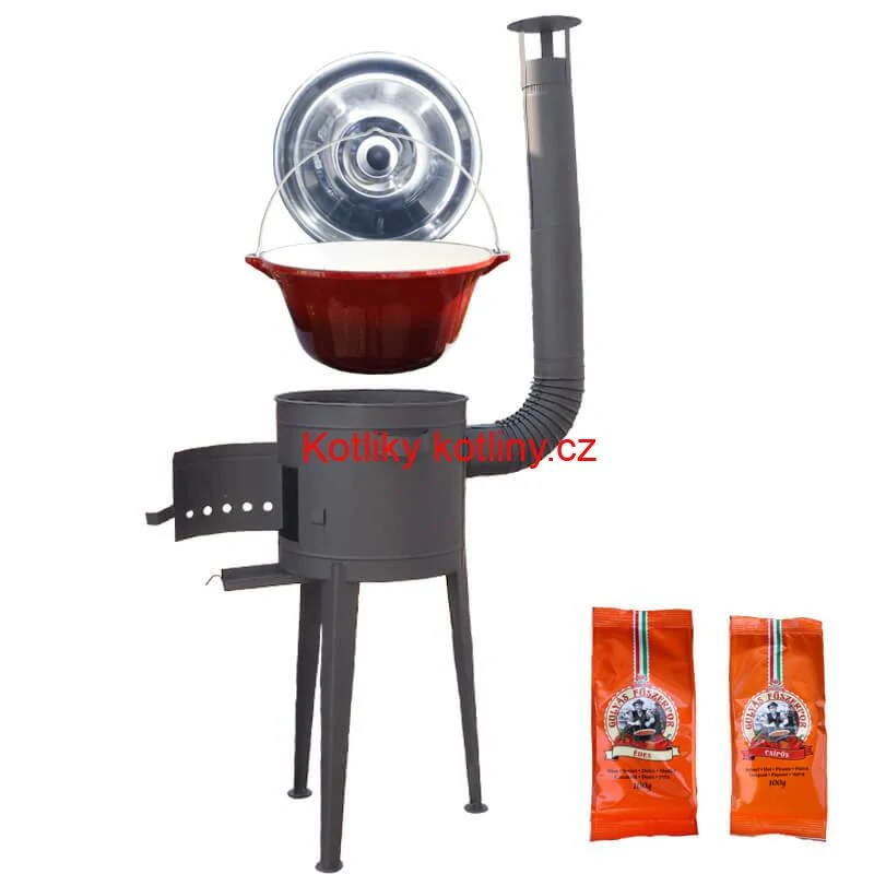 Litinový kotlík se smaltovanou úpravou 22 L + vysoká kotlina 42 PLUS 600 + paprikový pepř na guláš - MIX 100 g