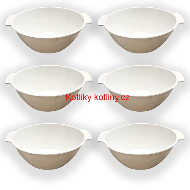 Sada 6 ks: Plastová miska na fajnový kotlíkový guláš a polévky – 750 ml
