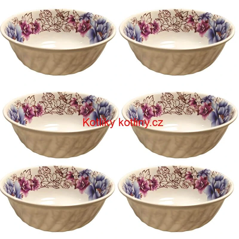 Plastová miska s květinovým vzorem (750 ml) – nyní v sadě 6 kusů!