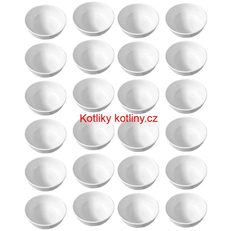 Sada 24 ks: Prémiové bílé misky s kamennou strukturou (750 ml)