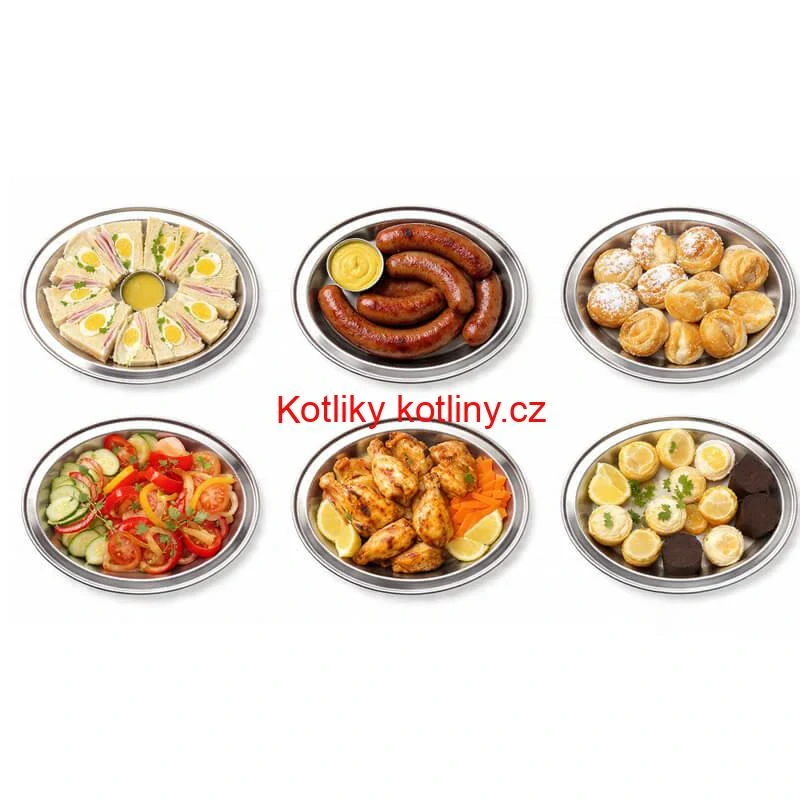 Nerezové podnosy pro catering - set 6 ks (30,5cm) - Servíruj s jistotou a stylem