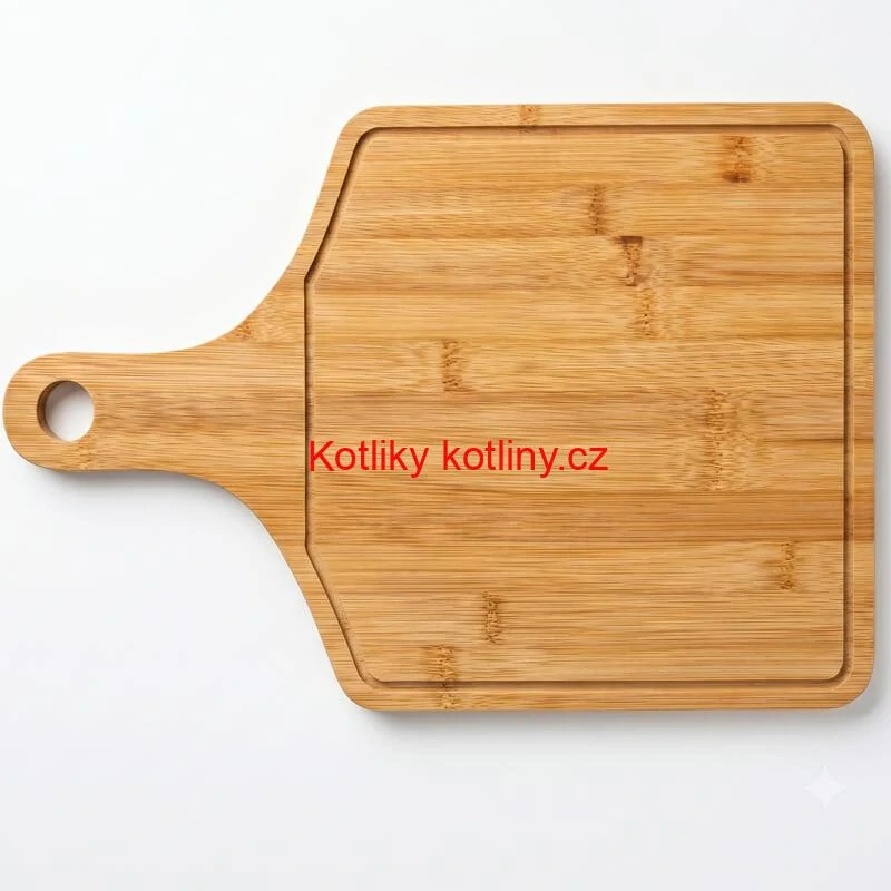 Bambusové prkénko na krájení 41×26,5 cm s rukojetí