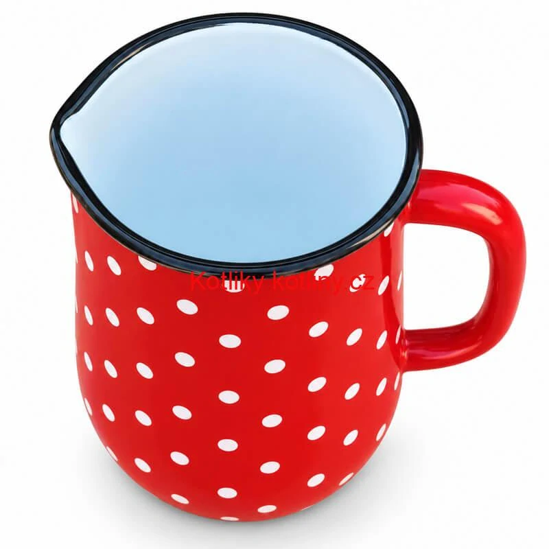 Smaltovaný džbán 2,5 l – červený puntík