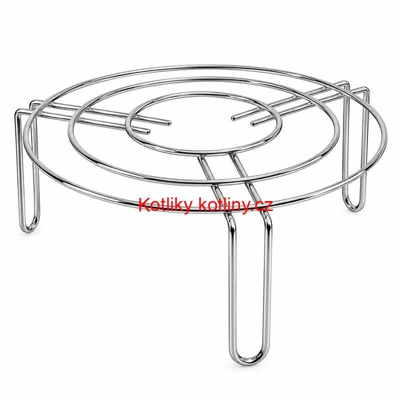 Kulatý nerezový stojan pod hrnec 20 cm, výška 9 cm, tři opěrná místa