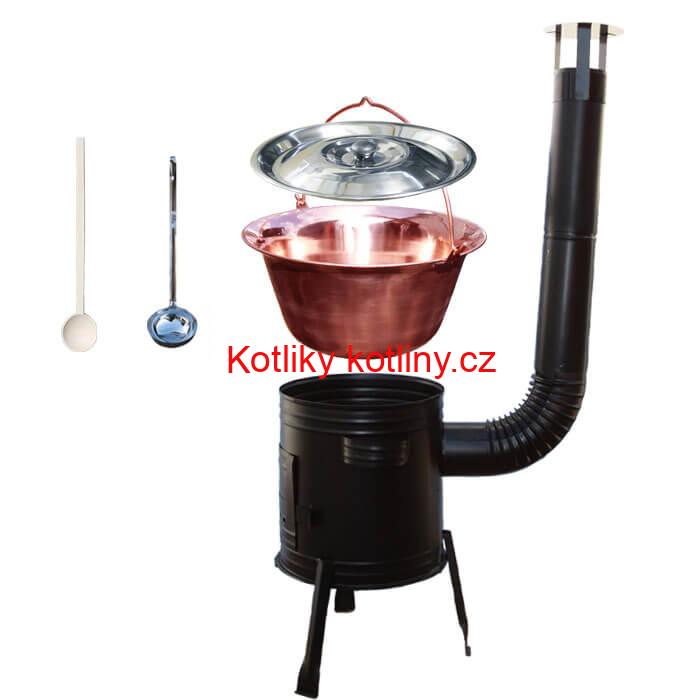 Měděný kotlík 30 L (1,2 mm) + kovová kotlina 45 PARTY (KOV)