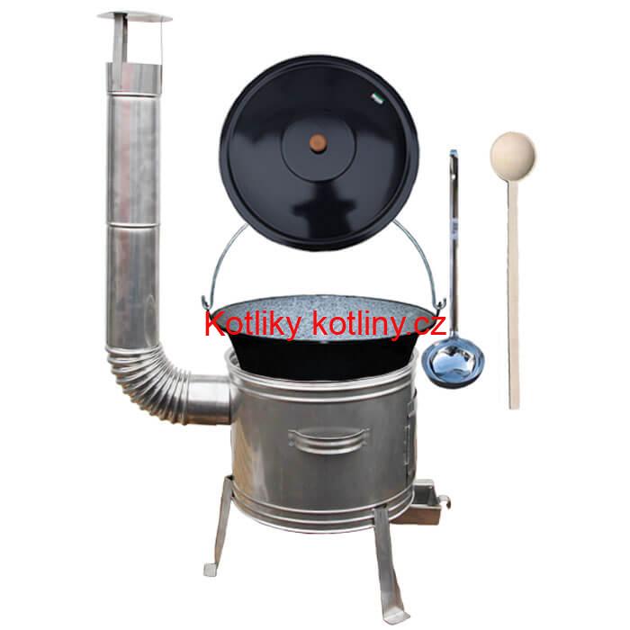 Smaltovaný kotlík 30 L + nerezová kotlina 45 cm TOPLUX