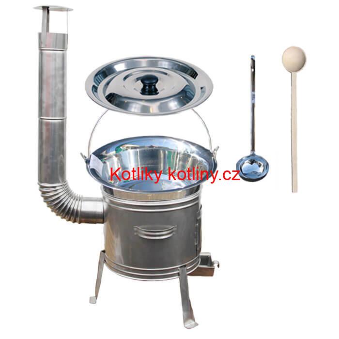 Nerezový kotlík 22 L + nerezová kotlina 39 cm TOPLUX