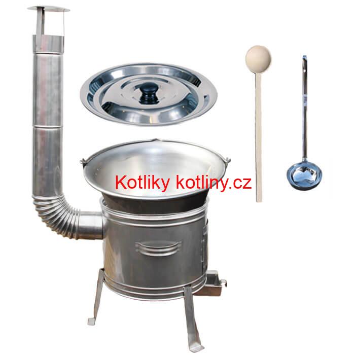 Nerezový kotlík 15 L (1,5 mm) + nerezová kotlina 36 cm TOPLUX