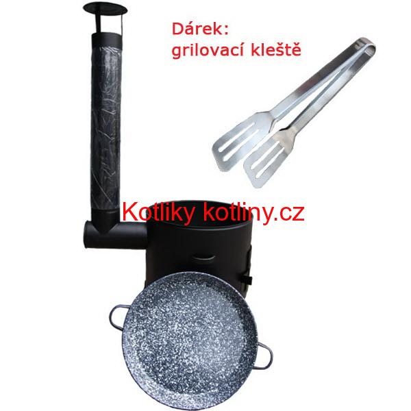 Grilovací pánev s oušky + kotlina 39 cm