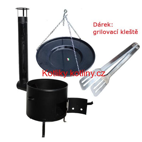 Grilovací pánev s řetízkem + kotlina 39 cm
