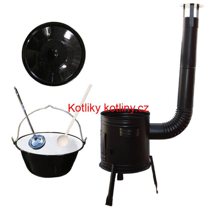 Smaltovaný kotlík 25 L (1,2 mm) + kovová kotlina 42 CLASSIC (KOV)