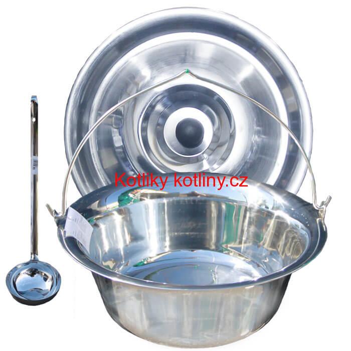 Nerezový kotlík 15 L (1,2 mm) + nerezová poklice