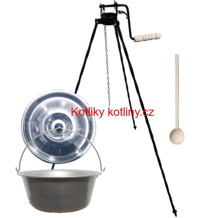 Nerezový kotlík 30 L (1,5 mm) + stojan s kladkou VAR