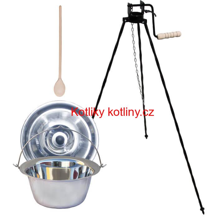 Nerezový kotlík 20 L (1,2 mm) + stojan s kladkou VAR