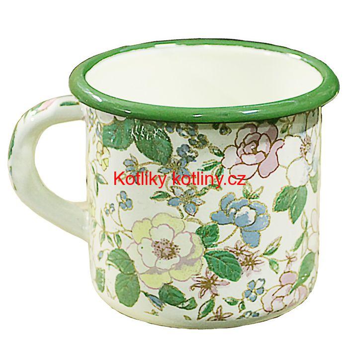 Smaltovaný hrnek 0,40 L - Květinky