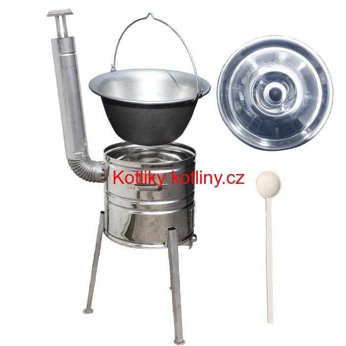 Nerezový kotlíkový set 36 Luxus + nerezový kotlík 20 L (1,5 mm)