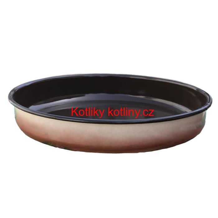 Smaltovaný kulatý pekáč 38 cm, výška 6,2 cm