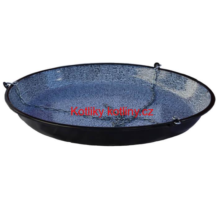 Smaltovaná grilovací pánev s řetězem