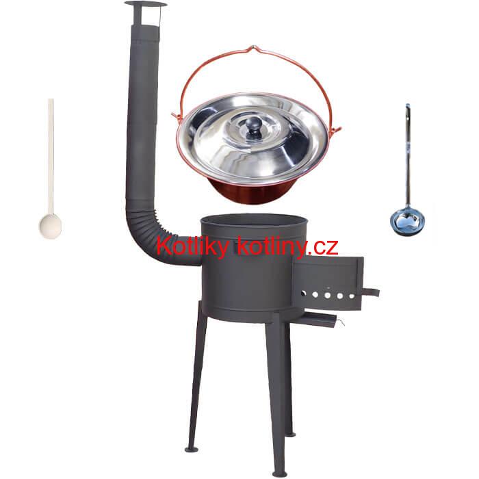 Kotlíkový gulášový set 42 PLUS 600 + měděný kotlík 20 L (1,2 mm)