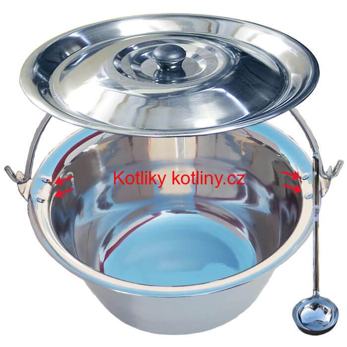 Nerezový kotlík 30 L (0,8 mm) + nerezová poklice