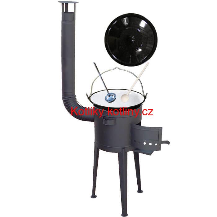 Smaltovaný kotlík 30 L + vysoká kotlina 45 cm PLUS 600