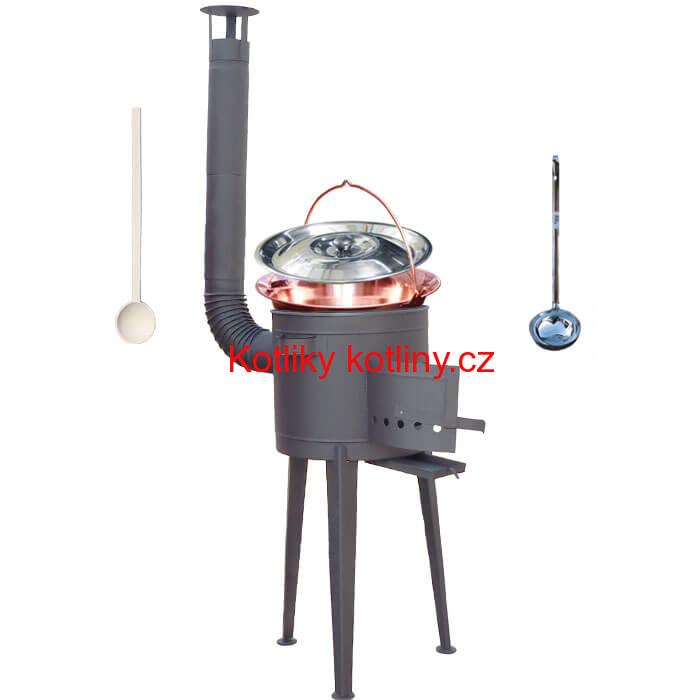 Měděný kotlík 30 L (1,2 mm) + vysoká kotlina 45 cm PLUS 600