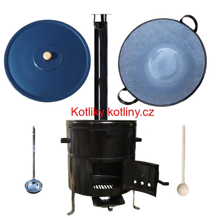 Smaltovaný kotel 80 L + kovová kotlina 58 cm BIG PARTY