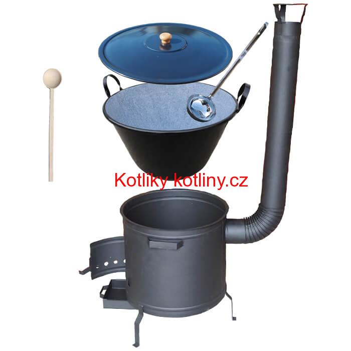 Smaltovaný kotel 70 L + žáruvzdorná kotlina 53 cm PLUS 600