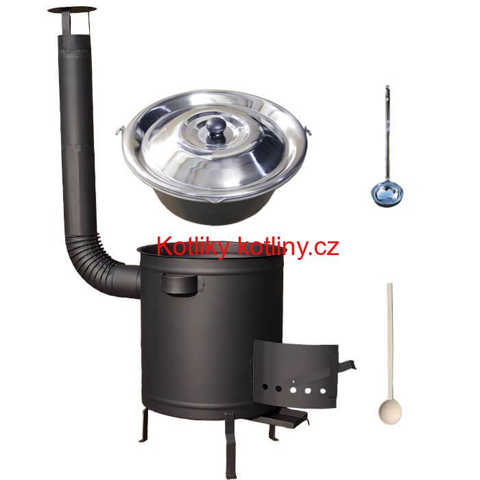 Nerezový kotlík 20 L (1,5 mm) + hrubostěnná (1,5 mm) a žáruvzdorná kotlina 42 PLUS 600