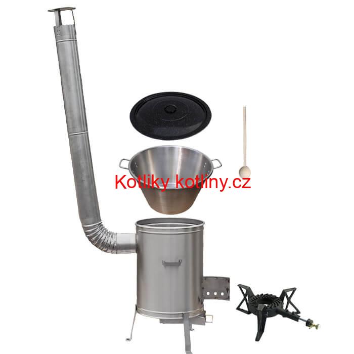 Nerezový kotel 40 L + nerezová kotlina 45 cm + hořák LUX