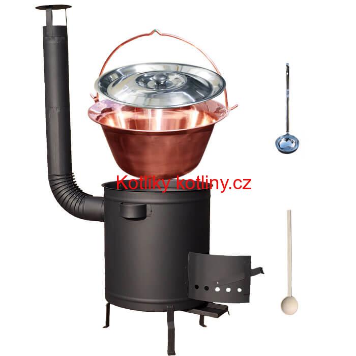Měděný kotlík 30 L (1,2 mm) + silnostěnná (1,5 mm) a žáruvzdorná kotlina 45 PLUS 600