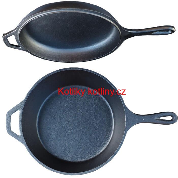 Litinová pánev s poklicí 26,5 cm