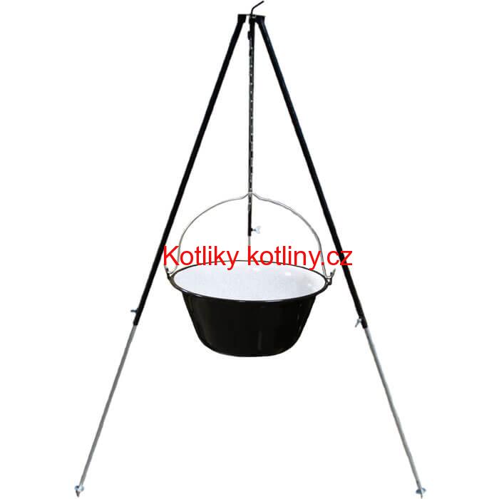 Smaltovaný kotlík 30 L + teleskopicka trojnožka 1,7 m