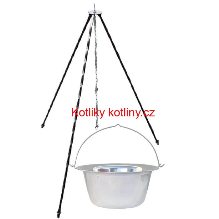 Nerezový kotlík (INOX 0,8 mm) 22 L + trojnožka 1,2 m