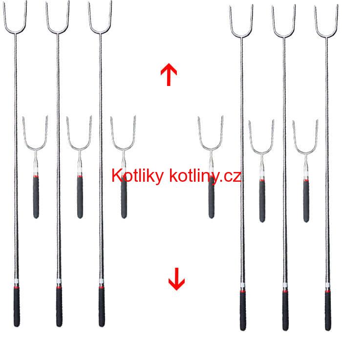 Vidličky na opékání 24,5 cm - 84,5 cm - teleskopické 12 ks