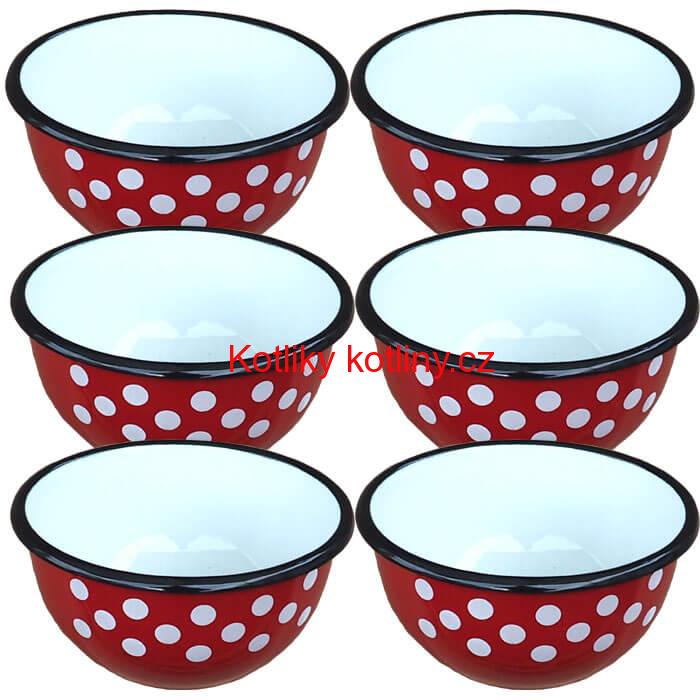 Souprava smaltovaných misek 14 cm 6 ks