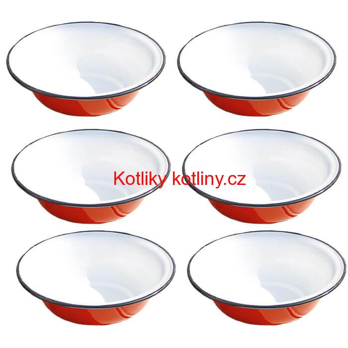 Souprava smaltovaných hlubokých talířů 20 cm 6 ks