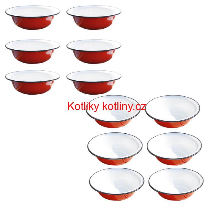 Souprava smaltovaných hlubokých talířů 20 cm 12 ks