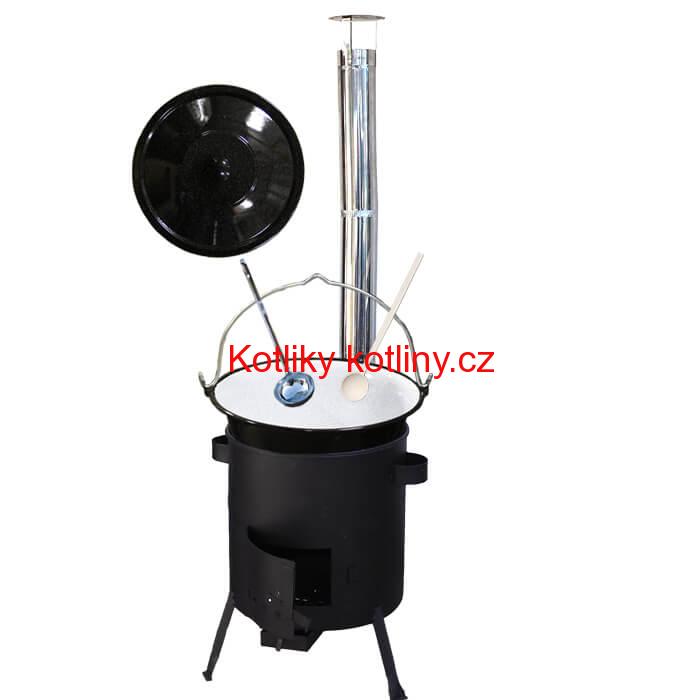 Smaltovaný kotlík 30 L + žáruvzdorná kotlina (1 mm) 42 PLUS 600