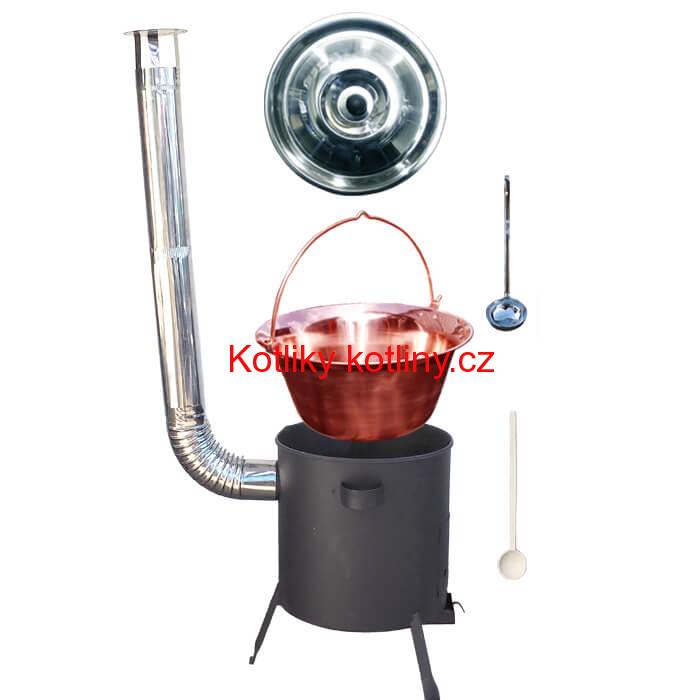 Měděný kotlík 20 L (1,2 mm) + žáruvzdorná kotlina (1 mm) 42 PLUS 600
