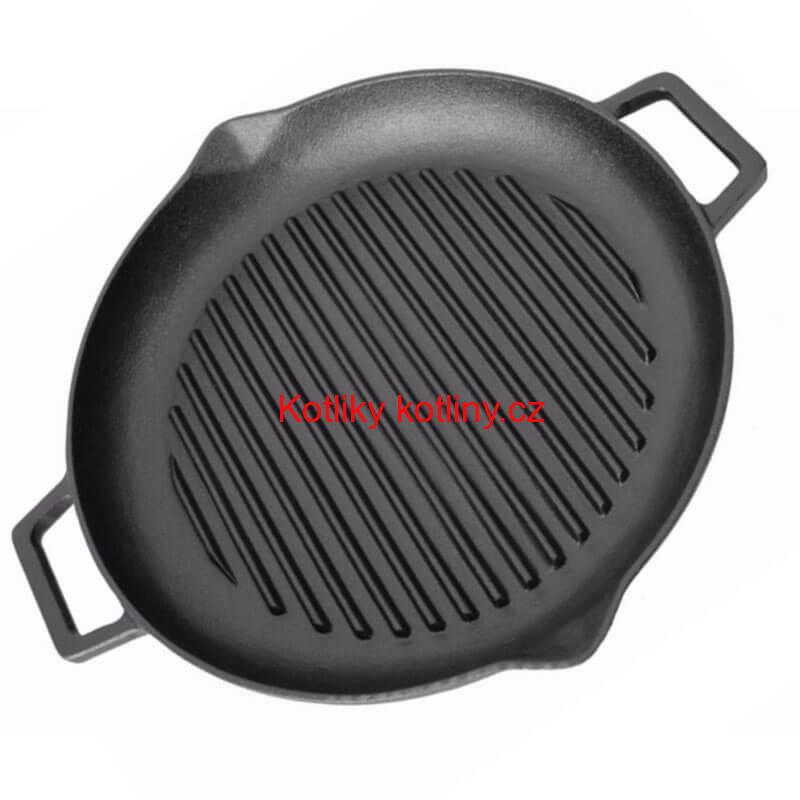 Litinová pánev na grilování 31 cm s výlevkou BBQ