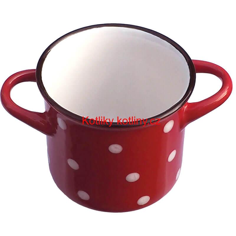 Keramický hrnek na polévku - červený DECOR